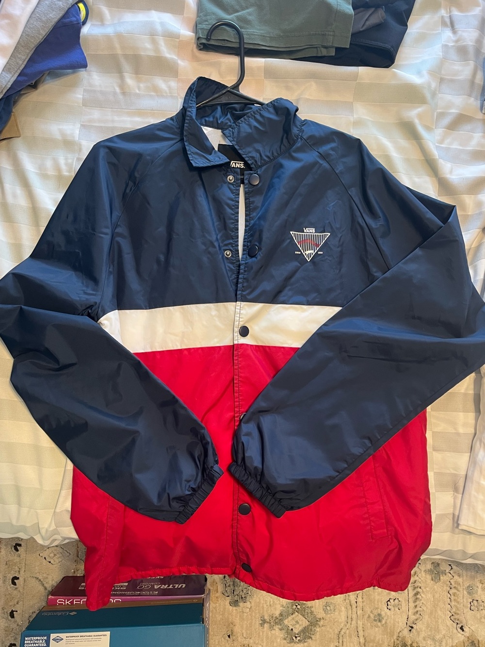 Vans Navy, White & Red Colorblock Windbreaker Jacket